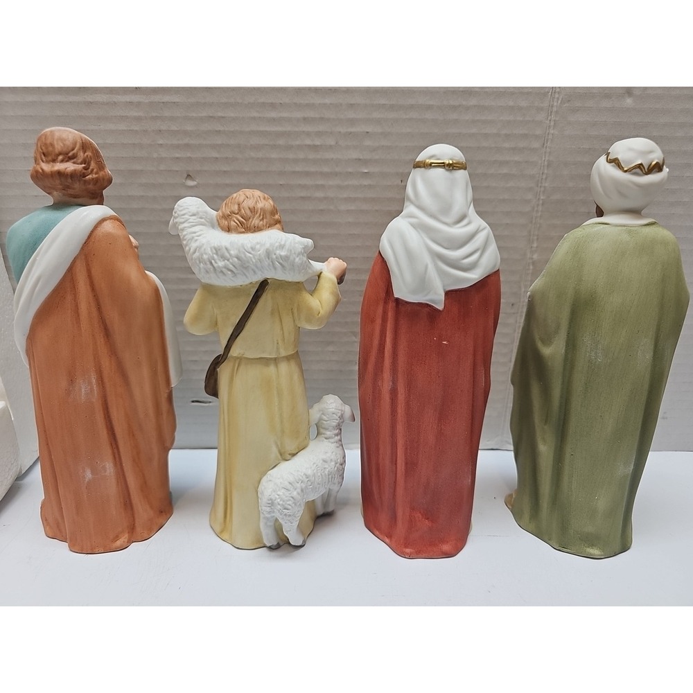 Vintage Homco Nativity 5260 Complete Set 10 Pieces Porcelain Bisque Matte Finish - Picture 7 of 13